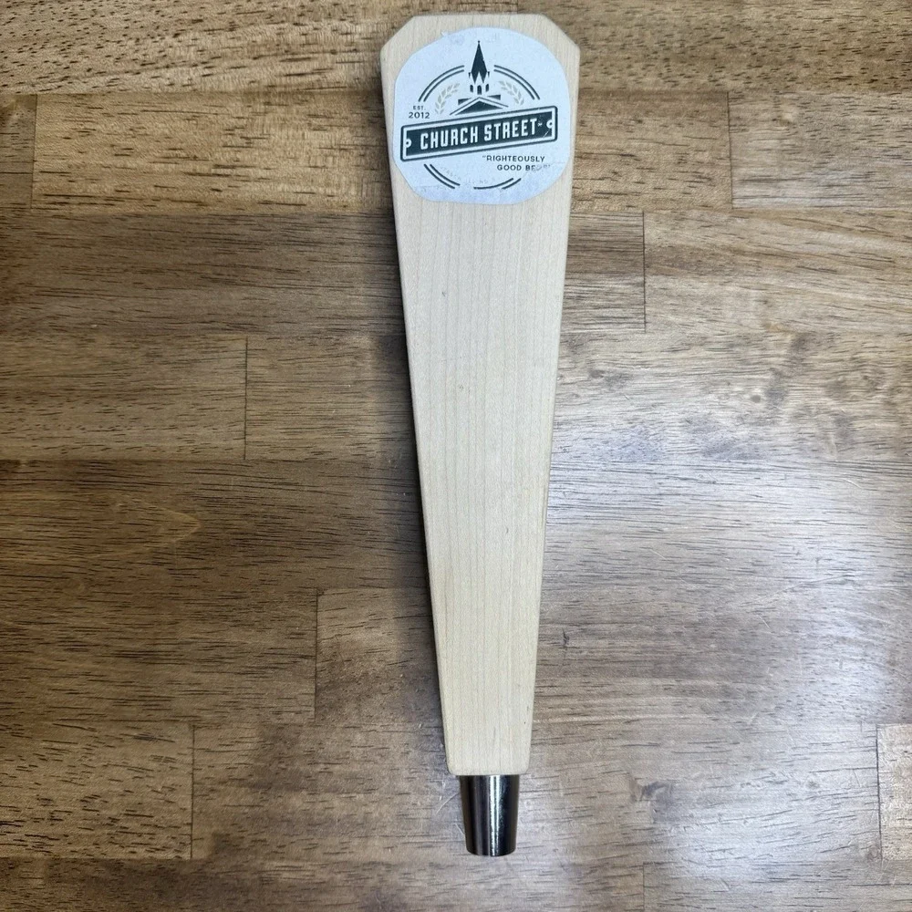 Church Street Brewery Beer Tap Handle Wood Draft Bar Mancave Illinois